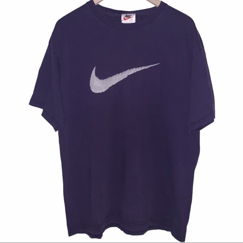 Vintage 90s Purple Nike Swoosh Logo T-Shirt